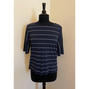 Cremieux Navy and White Stripes Top- Sz M